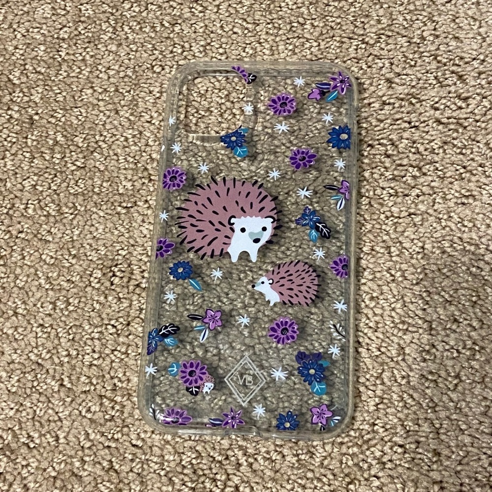 Vera Bradley iPhone 11 case flowers and hedgehogs